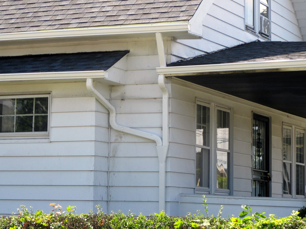 The new gutters but the finishing touch on this Cleveland roof repair.